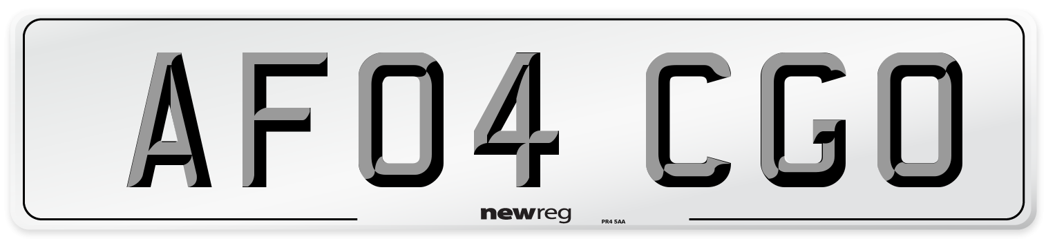 AF04 CGO Number Plate from New Reg